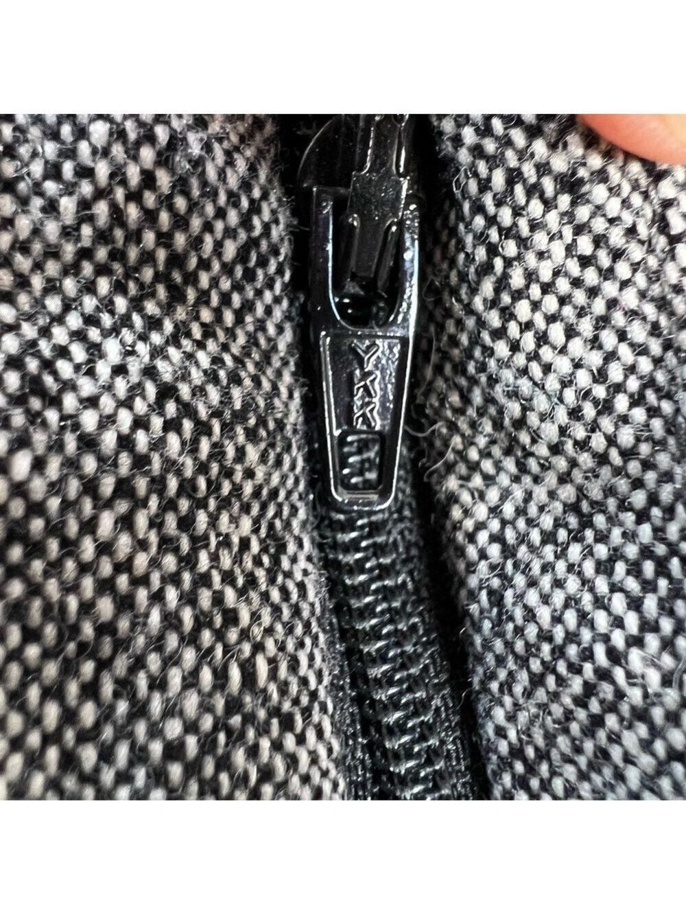 Vintage 90s minimalist wool blend black white straight tweed maxi skirt 6 - Picture 11 of 17